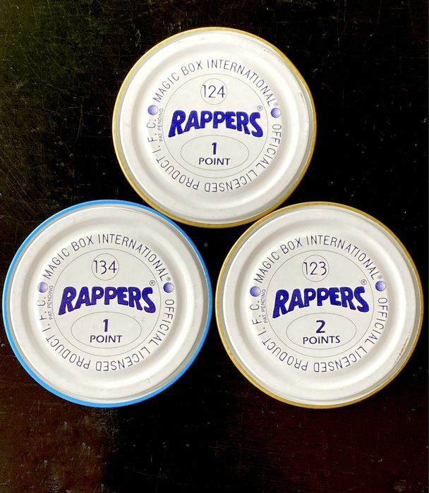 Conjunto 3 tazos Rappers Magic Box International