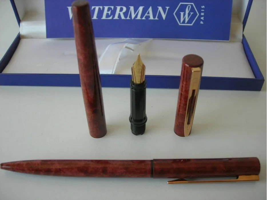 Conjunto Canetas Waterman Marmoreado Castanho