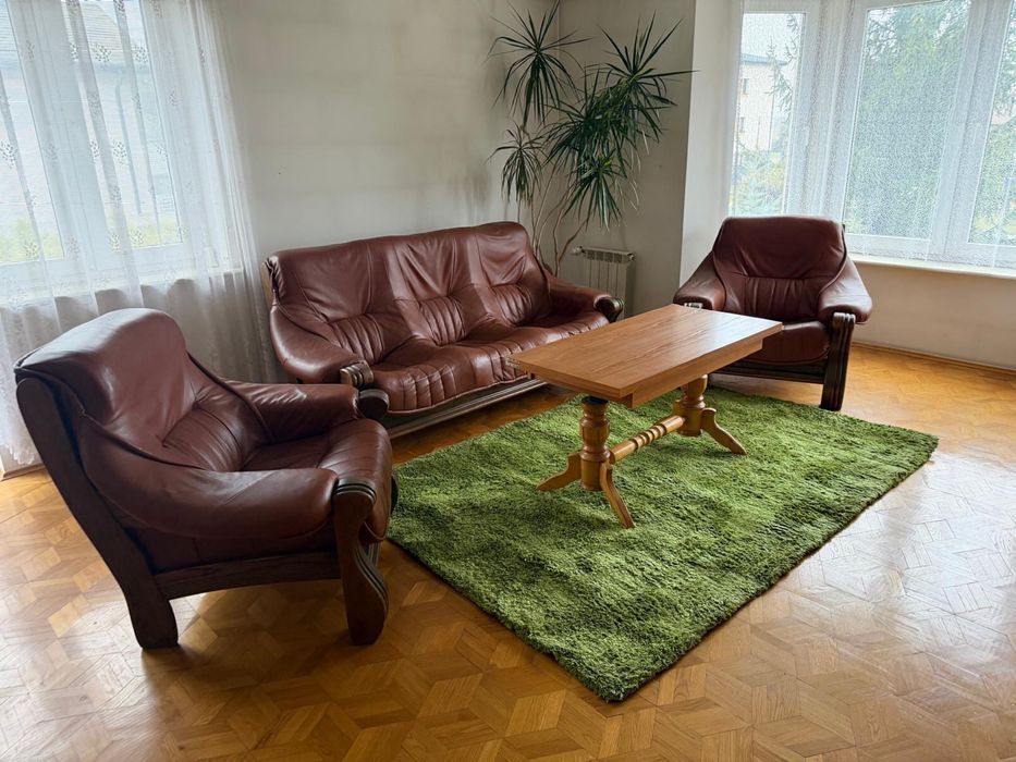 Komplet skórzany dąb