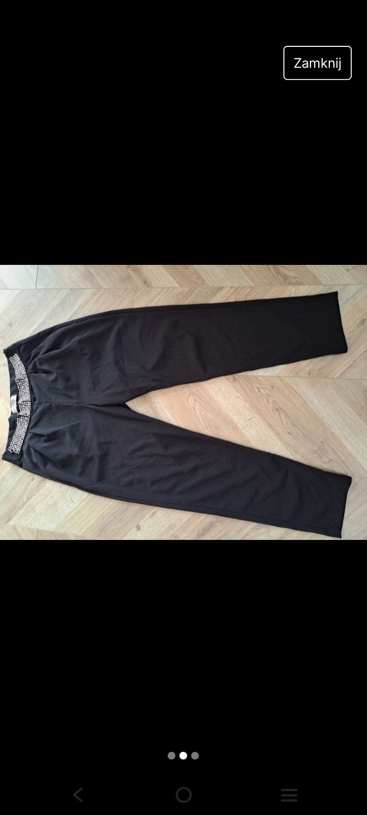 Czarne eleganckie rozciągliwe spodnie leginsy 446 xl xxl