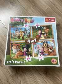 Puzzle Masza i niedzwiedz Trefl 4w1