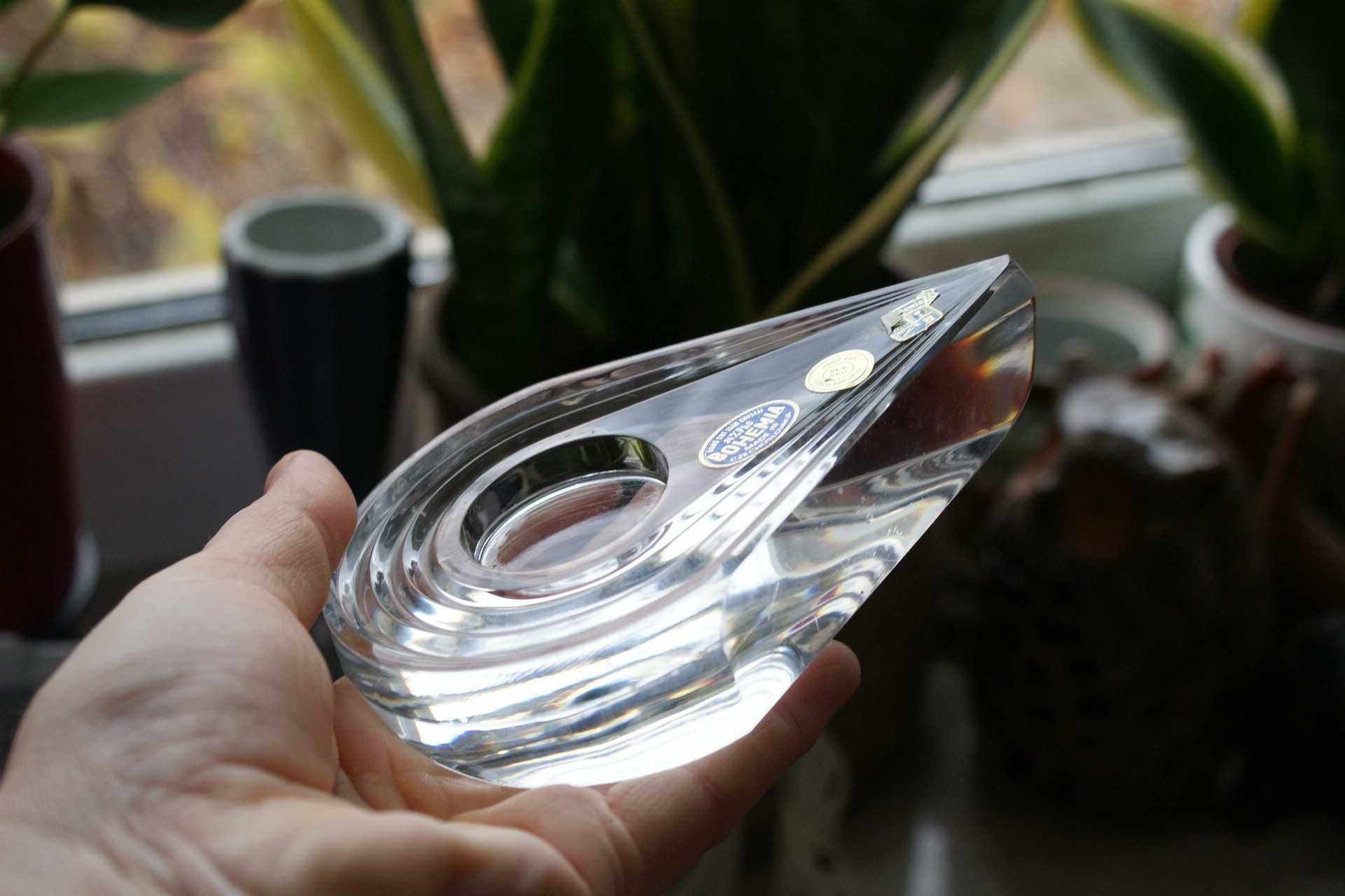Bohemia Cristal świecznik szklany kropla