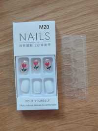 Nowe tipsy M20 zestaw sztuczne paznokcie naklejki klej akcesoria mani