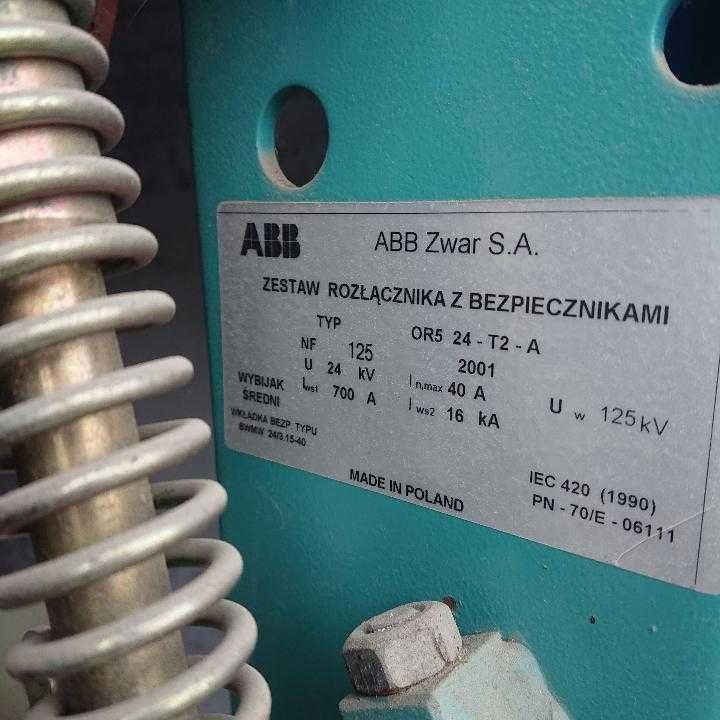 Używany zestaw rozłącznika typ OR4 24 TU 2 i OR5 24 T2 A, rok 2001