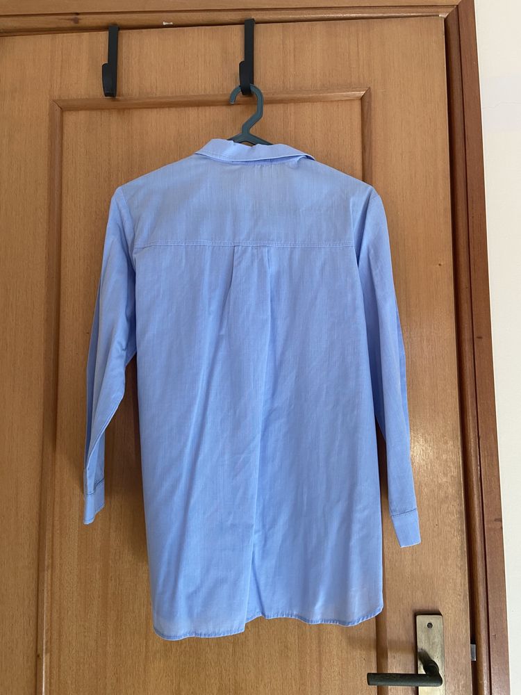 Camisa com laço azul zara