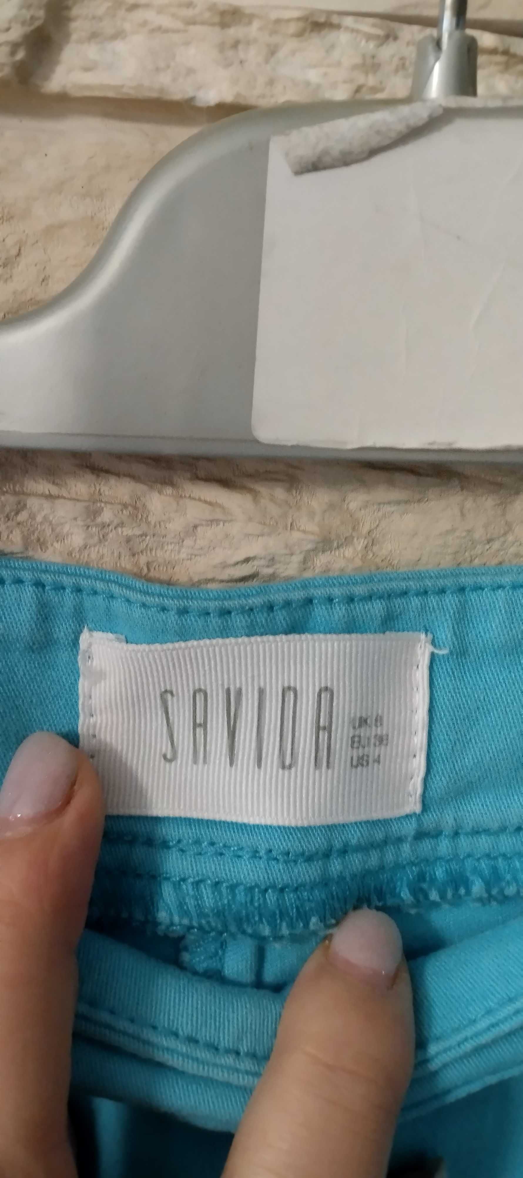 Spodnie damskie rurki niebieskie S/36 Savida