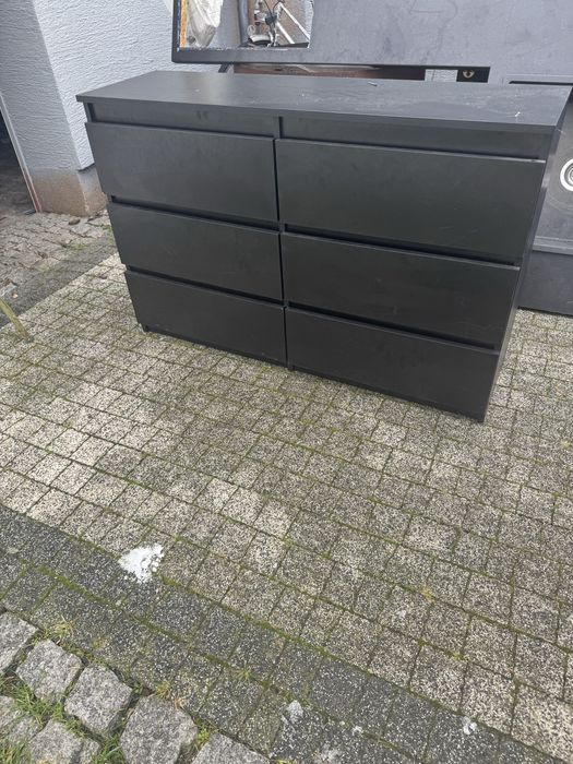 Duża komoda 6 SZUFLAD Szafka 120 cm ARIA - Czarny