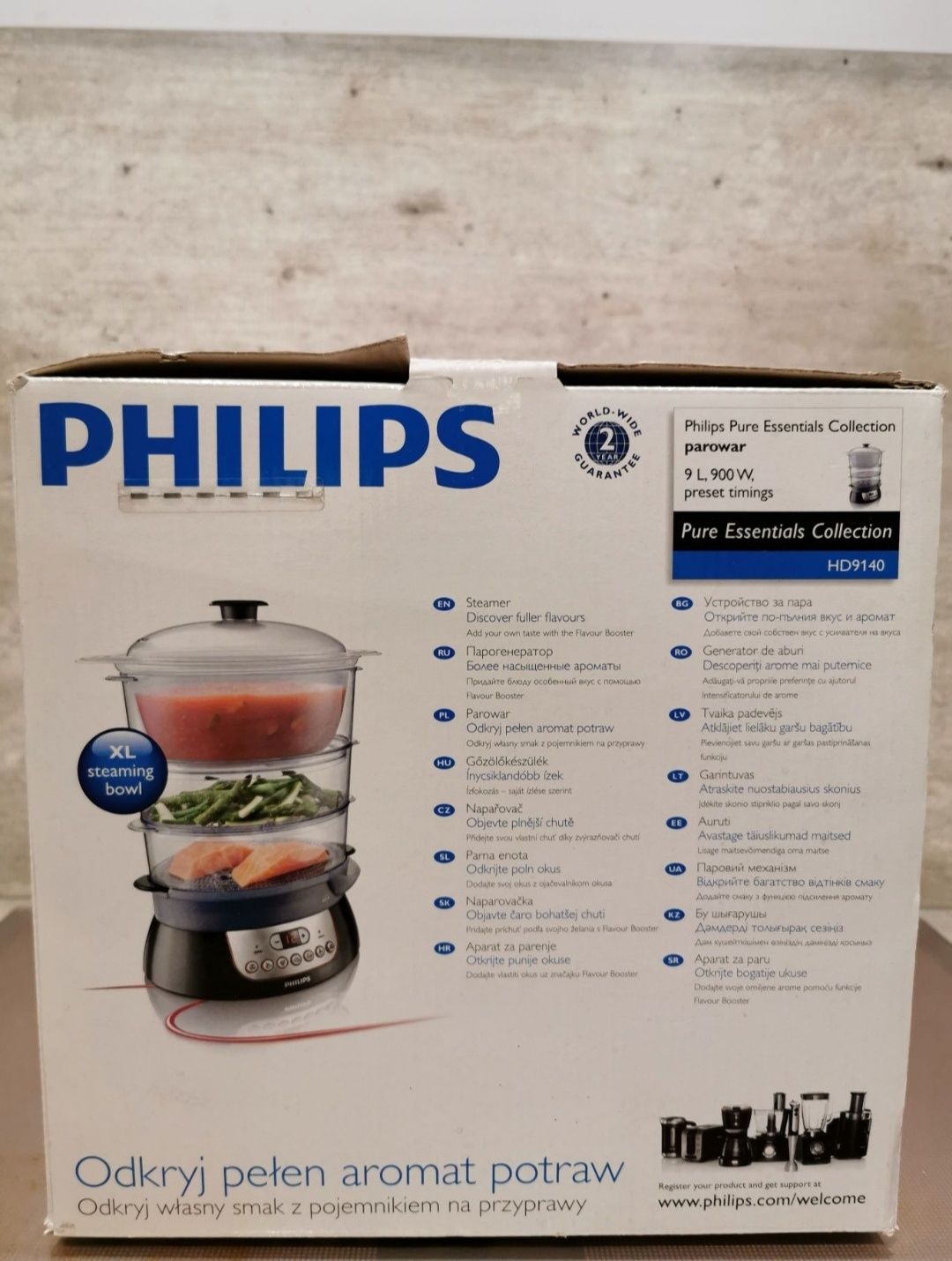 Parowar Philips HD9140/91 pojemn. na zupę/jajka utrzymanie temp. timer