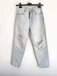 Zara mom jeans z dziurami na kolanach jasny jeans rozmiar 34