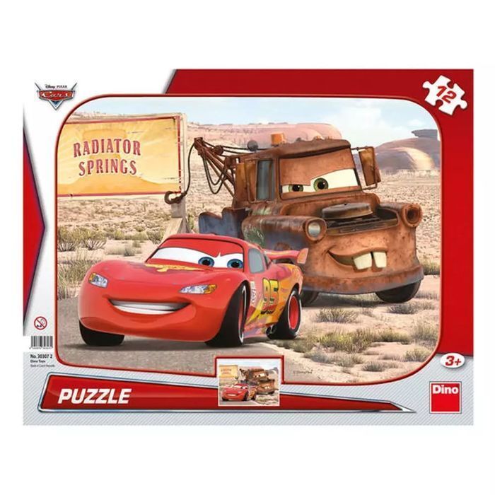 Puzzle Dino Auta 12 elementów Zygzak i Złomek. DINO. Nowy Produkt