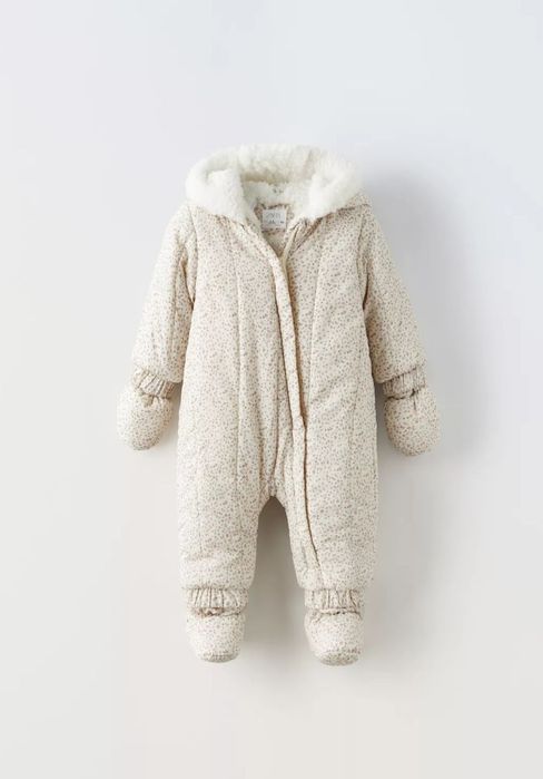 Зимовий комбінезон Zara на 6-9 міс з квітковим принтом