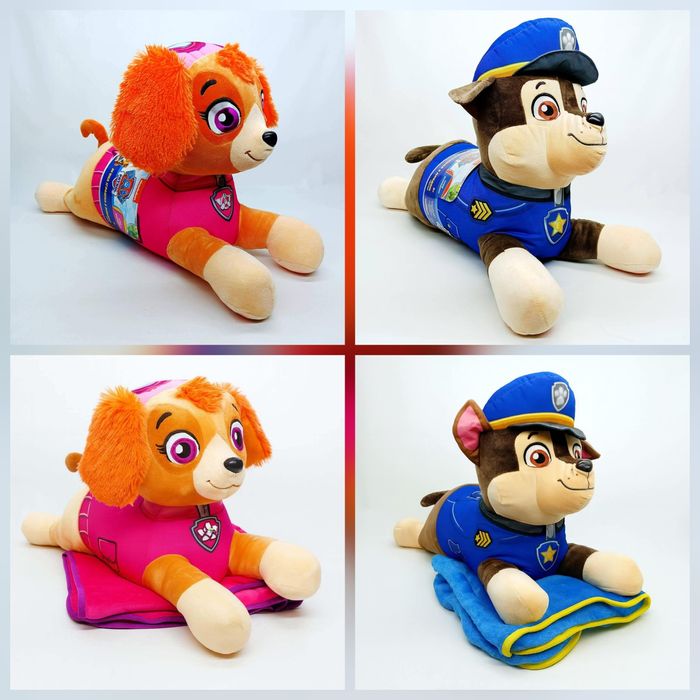 М’яка іграшка з пледом 2в1 Скай,Гонщик Щенячий патрул подушка+ковдра