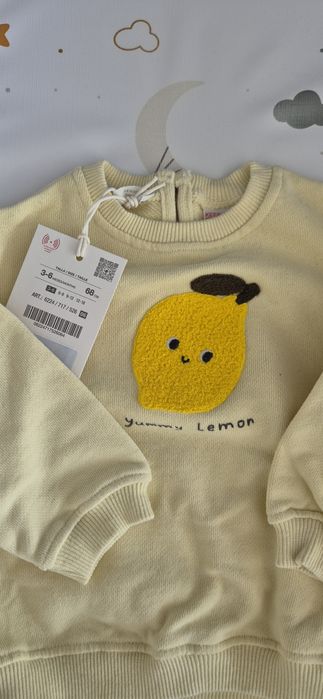 ZARA bluza spodnie cytrynka lemon nowy komplet 68