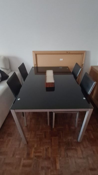 Espelho/mesa de sala 4 cadeiras/móvel de arrumacao