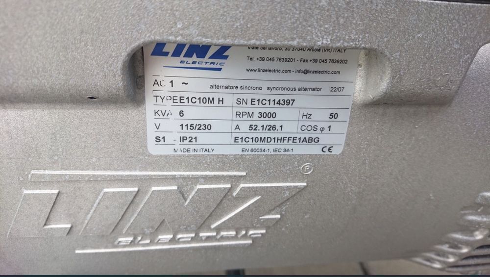 Однофазный генератор 5,6-6,4кВт/230В Honda GX390