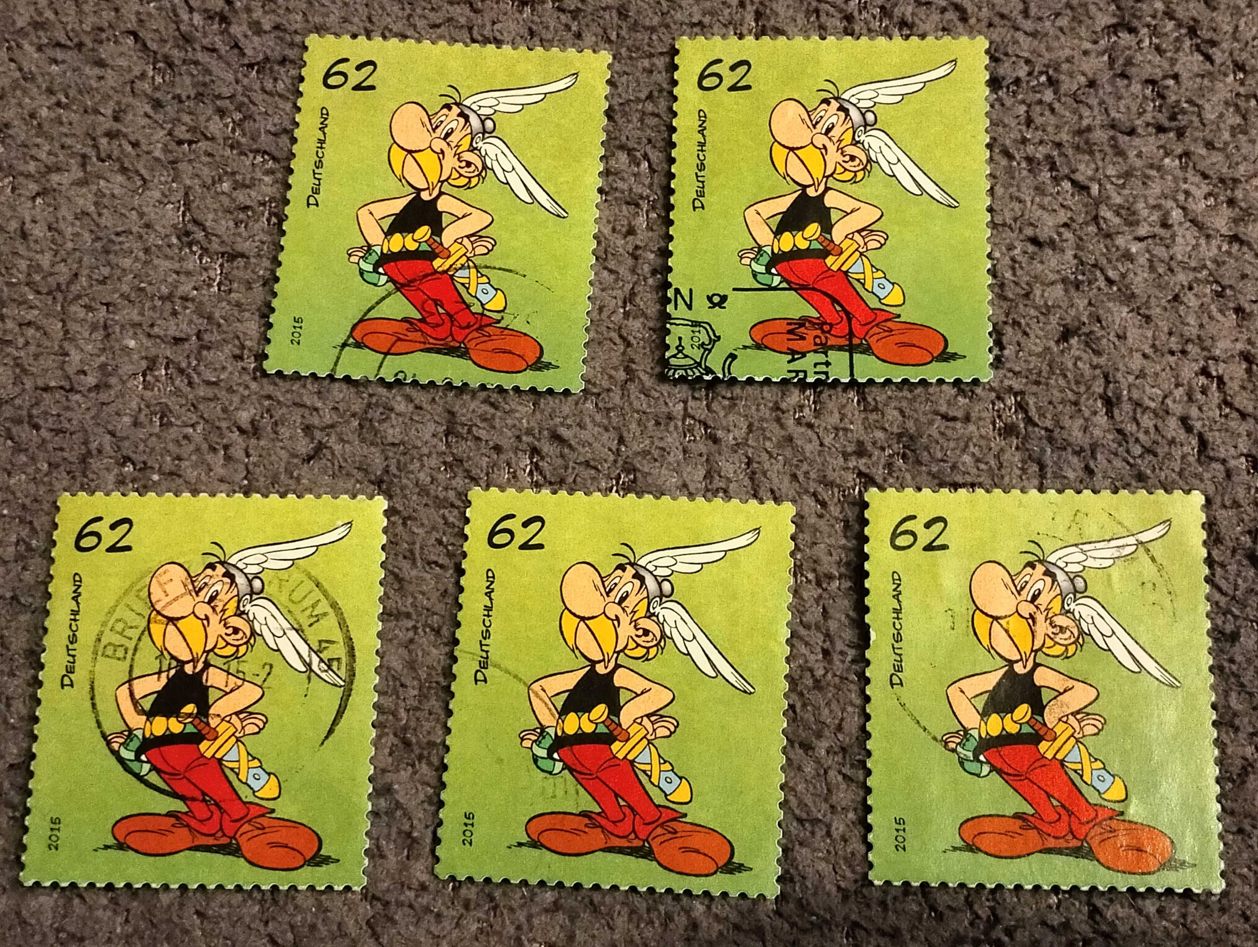 Znaczki pocztowe Asterix 5 szt., znaczek