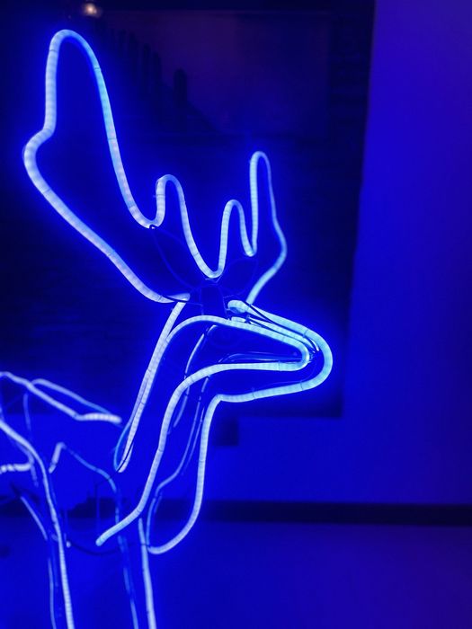 Renifer led neonowy XXL rusza głową nowy świąteczny 120cm duży efekt