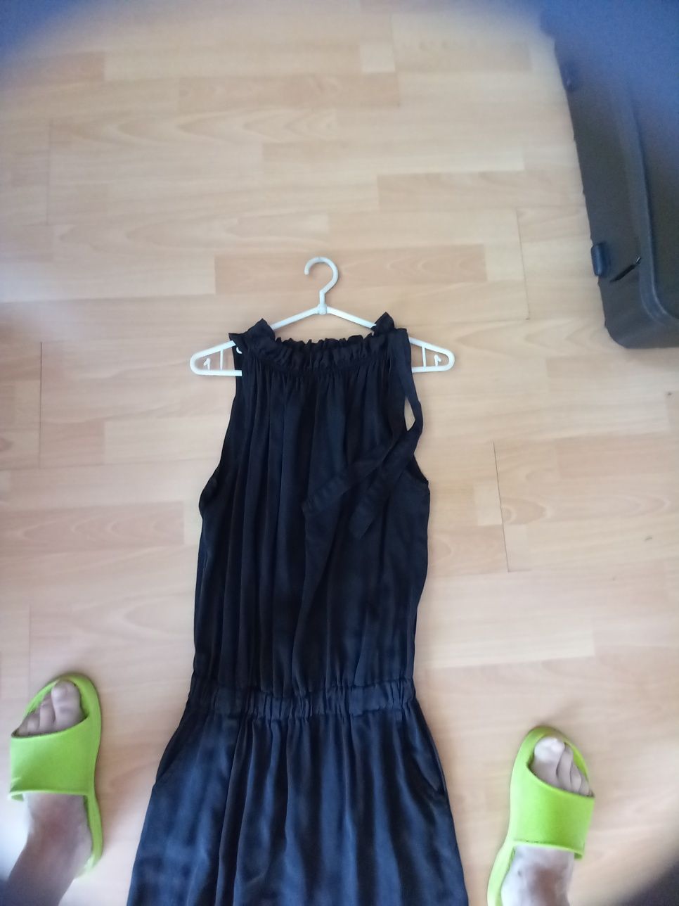 Bawełniana, czarna sukienka L