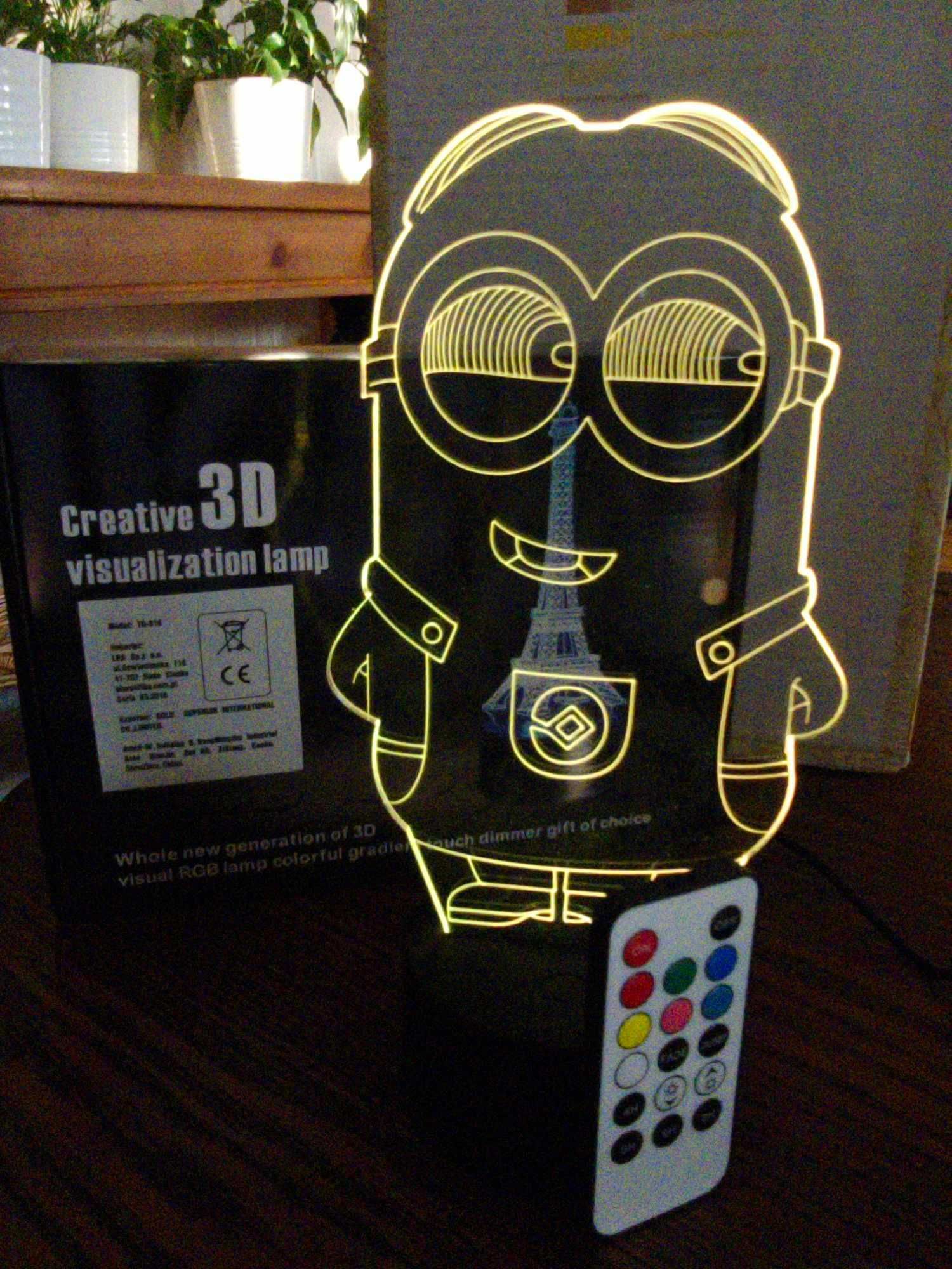 Lampka nocna dla dzieci 3D LED Minionek Creative 3D visualization lamp