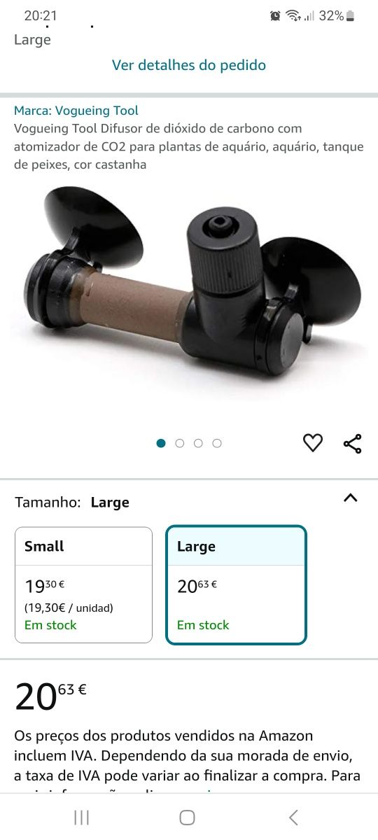 Difusor de co2 para aquário