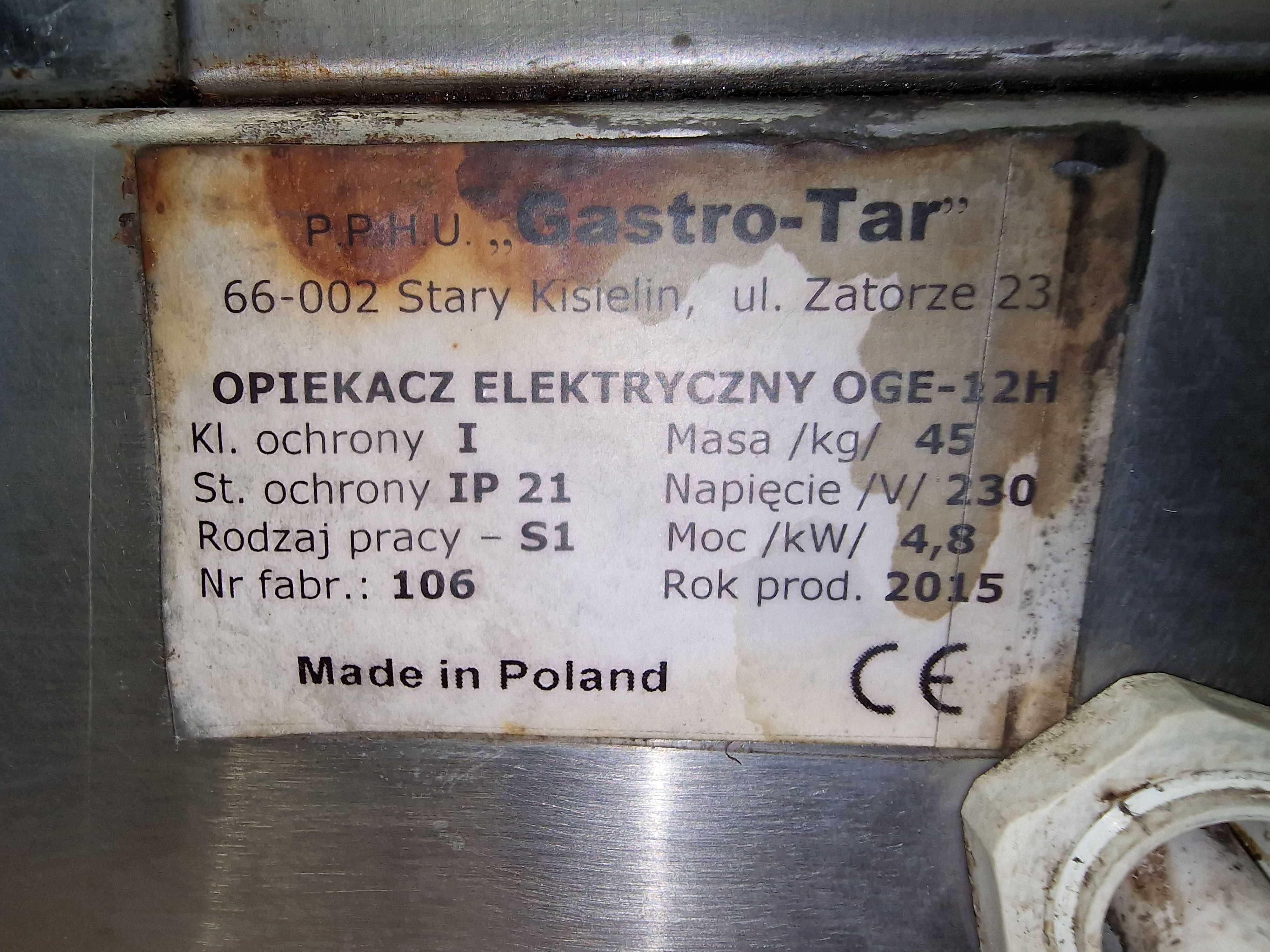 Opiekacz elektryczny Gastro-Tar OGE 12 H na 12 kurczaków bębnowy