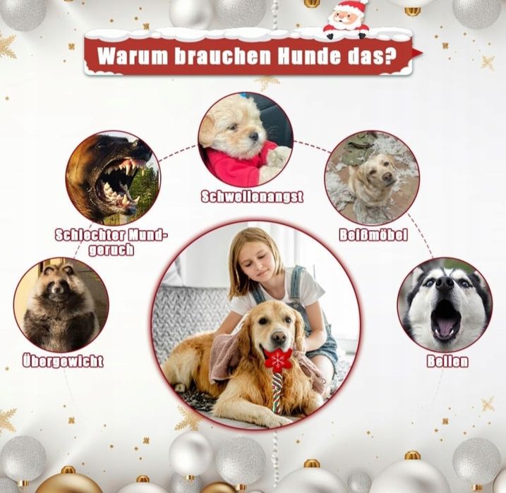 4 sztuki Zabawka dla psa piszcząca Bożonarodzeniowa