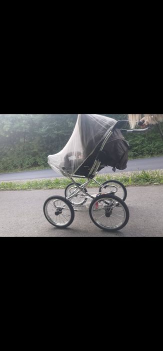 Elegancki wózek Hesba 2w1 – czarny, klasyka + dwa komplety kół!