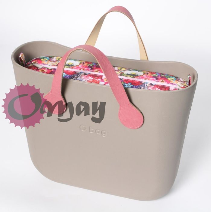 organizer do OBAG STANDARD kwiaty zamek pudrowy róż 2 kieszenie OMAY