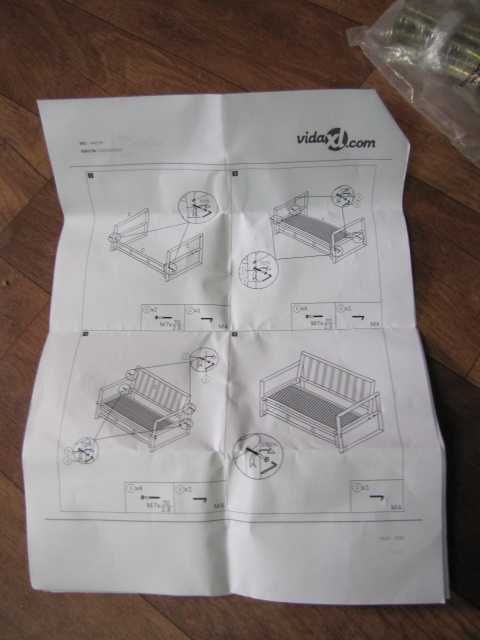 Ławka Ogrodowa 2 osobowa sofa Bambus z poduszkami na siedzisko VIDA