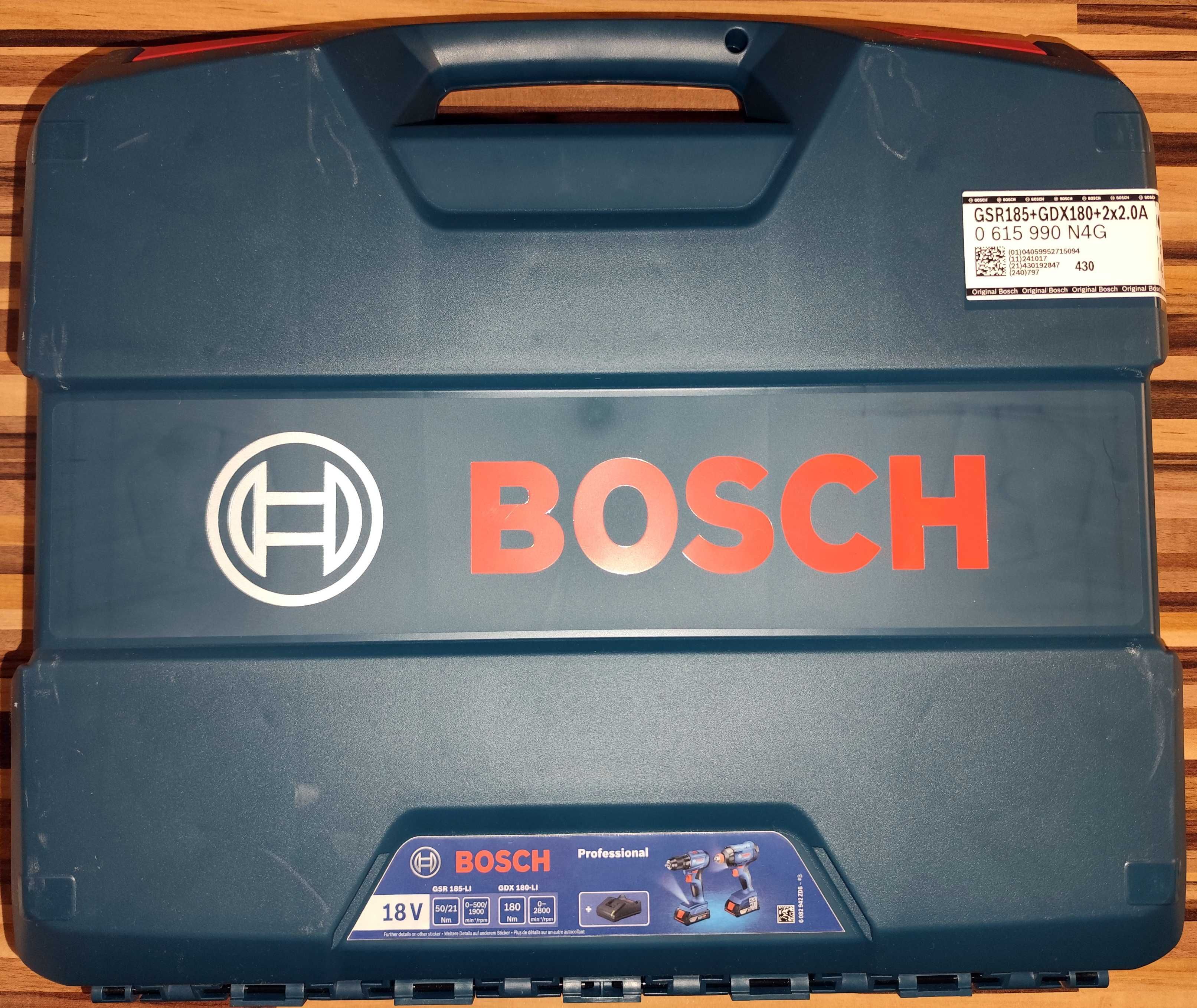 Wkrętarka i klucz udarowy bosch zestaw GSR 185-Li i GDX 180-Li 18v