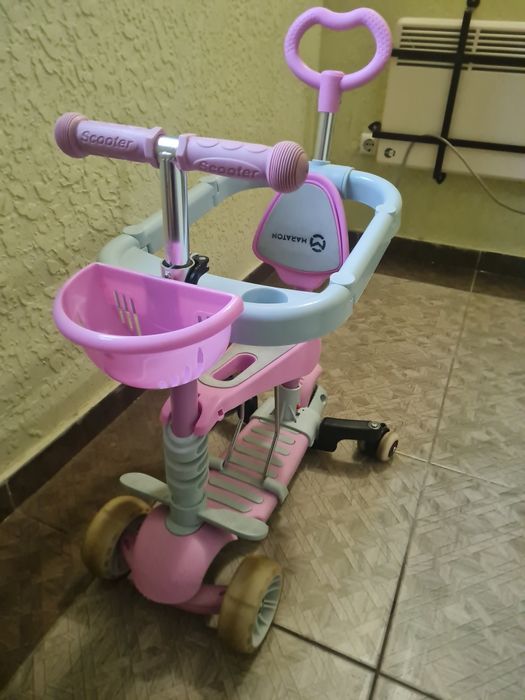 Детский самокат 5 в 1 с дополнительными колёсами