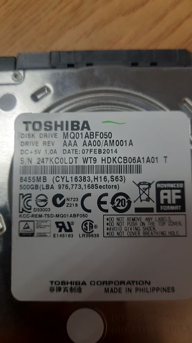 Жорсткий диск 2.5  Toshiba 500Gb