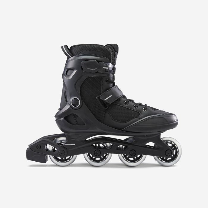 Patins em Linha Adulto FIT100 Preto/Prateado