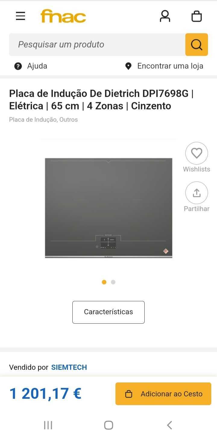 Placa de Indução De Dietrich DPI7698G | Elétrica | 65 cm | 4 Zona