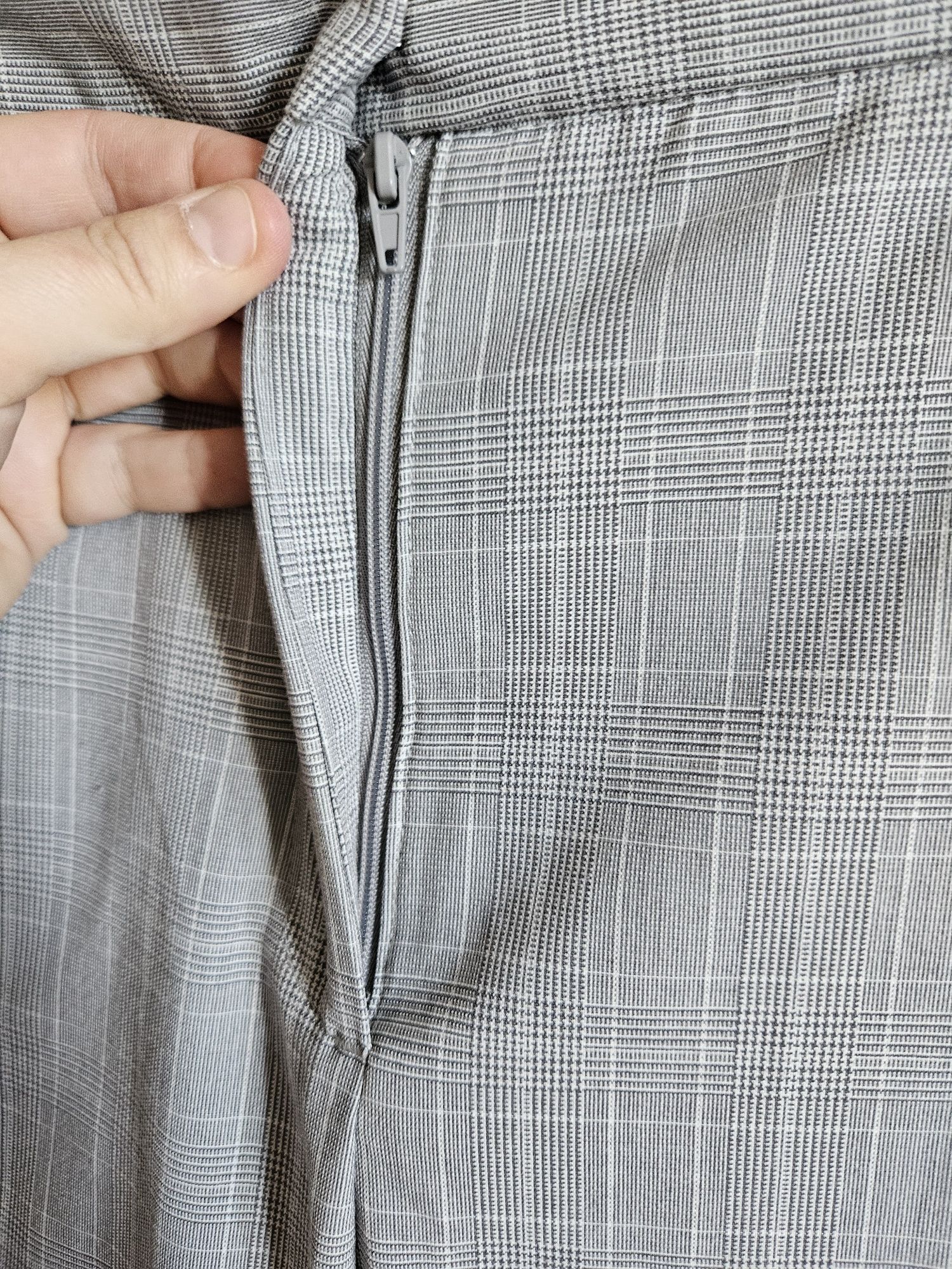Zara basic spodnie szare kratka r m
