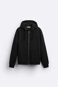 Zara Black Zip Hoodie, чорне зіп худі, Нова з магазину, М розмір!