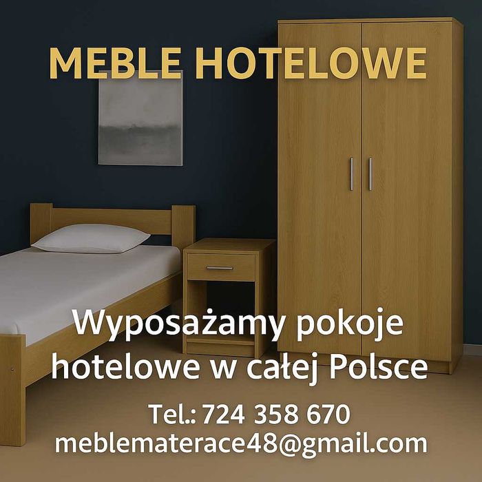 Łóżko + Materac 80x200 90x200 zestaw Hotelowy Pracowniczy