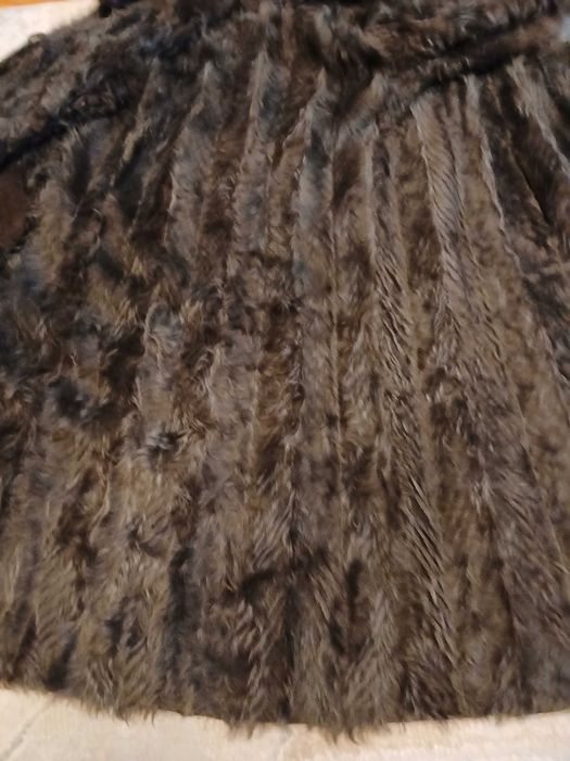 Skórzany płaszcz z futrem  dwustronny