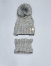 Zestaw czapka + komin zimowa dla dziewczynki 46-48 cm