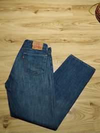 Niebieskie Spodnie Jeansowe Dżinsowe Levi's 505 Straight Fit