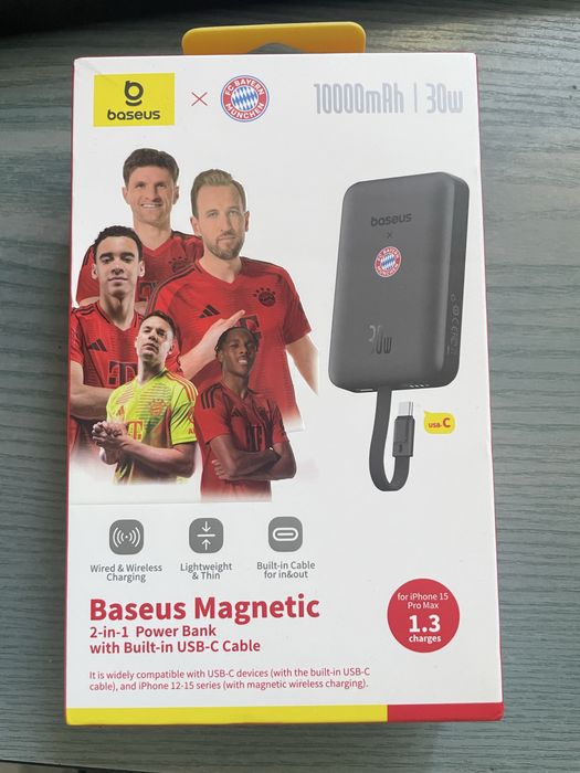 Powerbank Macsafe 10000mAh 30W baseus x FCBayern