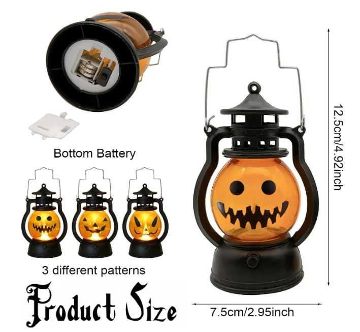 Zestaw 3 latarni/lampionów na Halloween w kształcie dyni