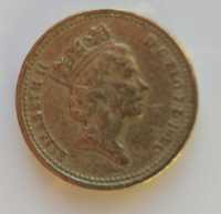 moneta 1 funt pound Wielka Brytania 1990 destrukt