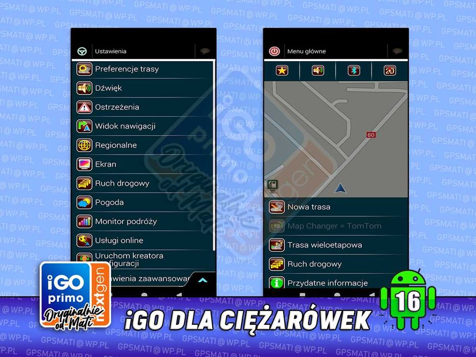 iGO Nawigacja TIR Mapy Karta na Ciężarówki Android 2025 Nextgen Truck