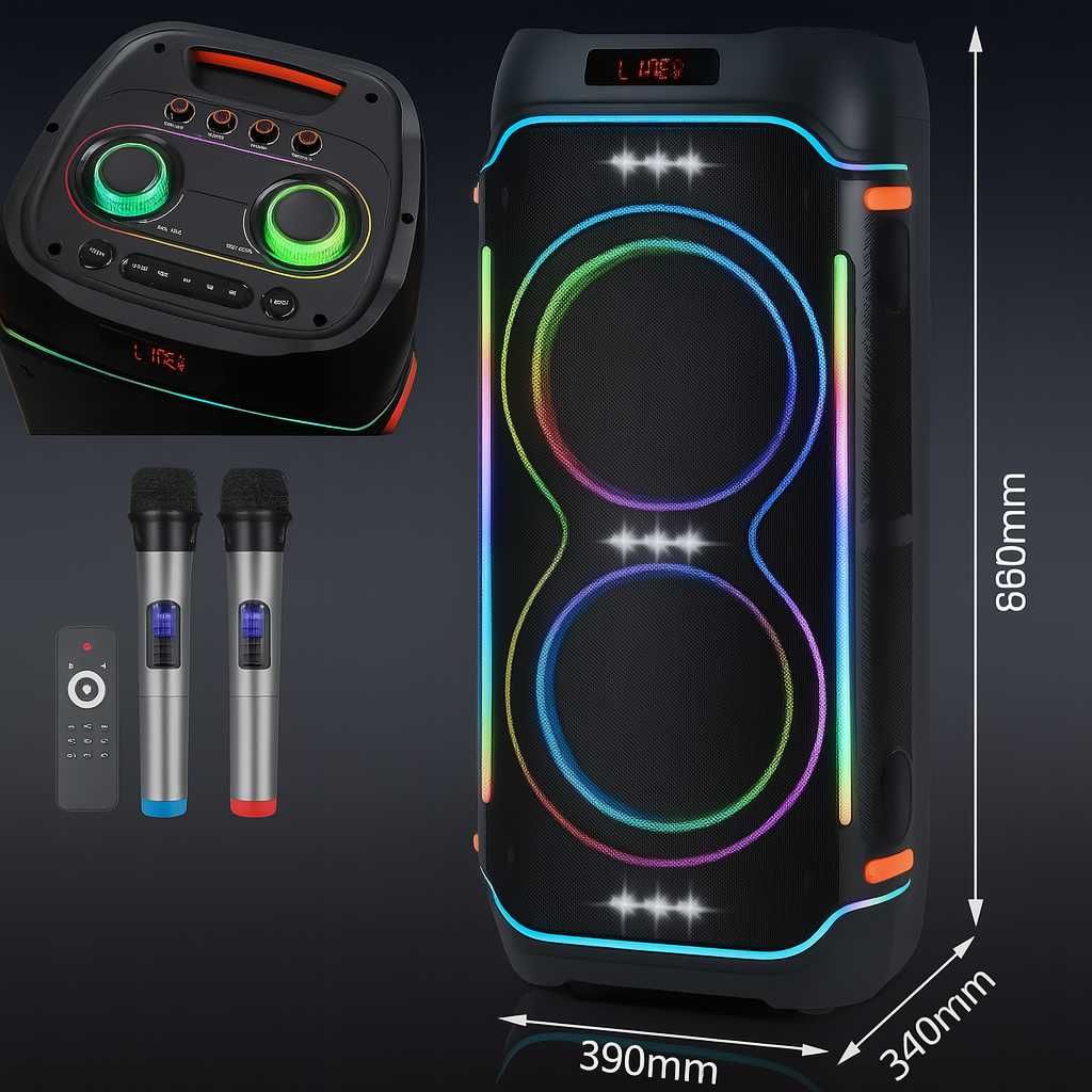 Мощная акустика zxx-5520  1000W, с микрофоном и TWS, блютуз колонка.