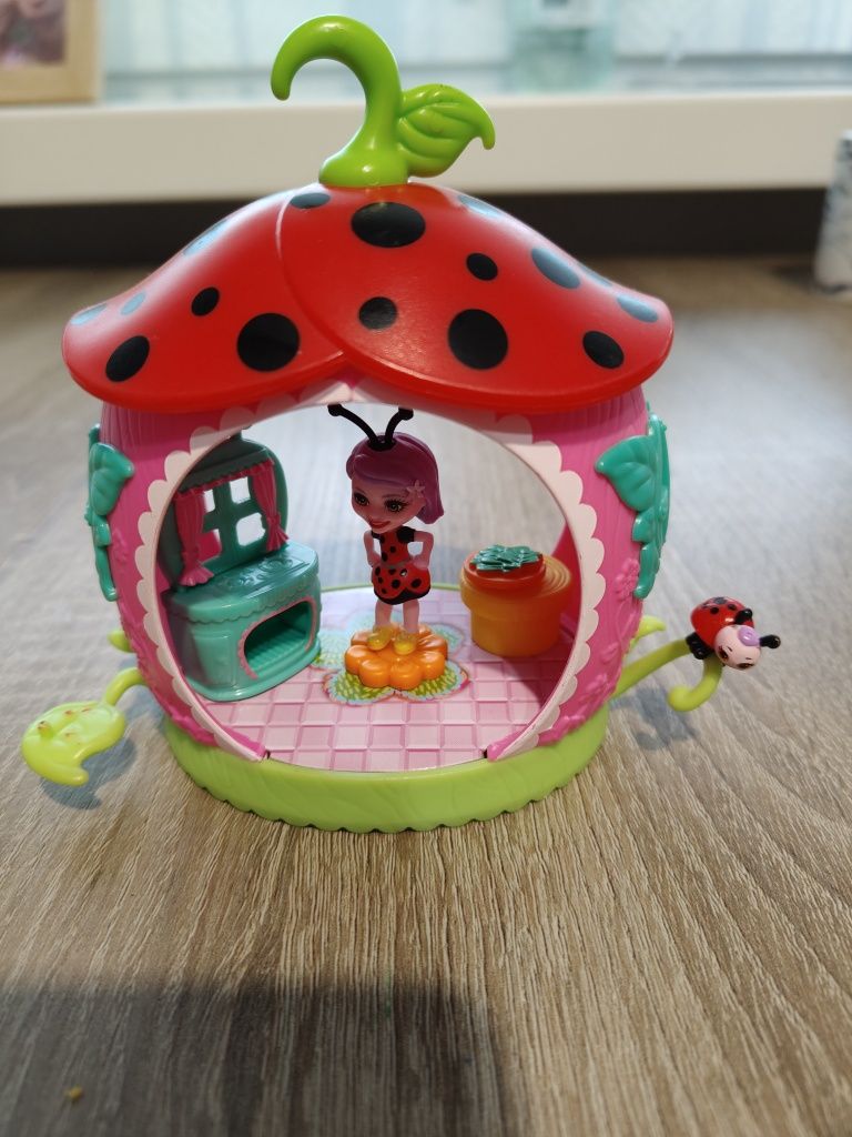 ENCHANTIMALS 3x mini lalka: Biedronka, Ślimak i Ważka+Domek+3x zwierz