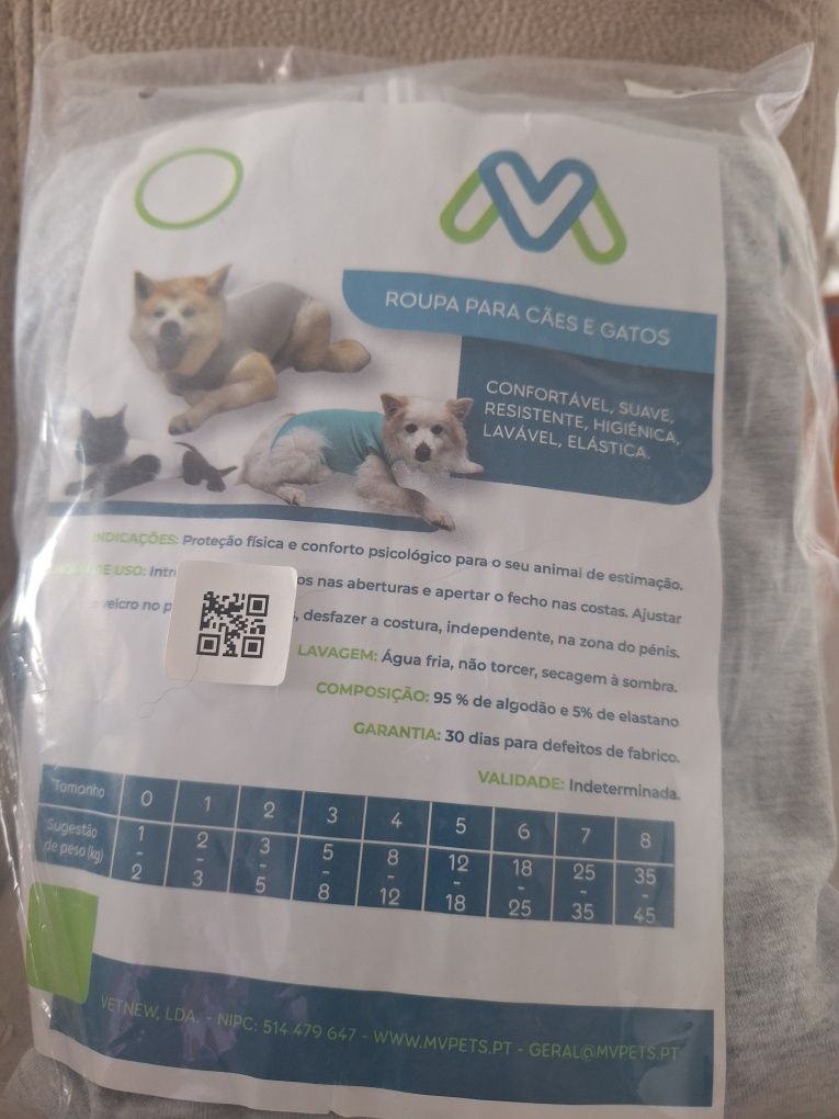 Body de protecção para cão ou gato