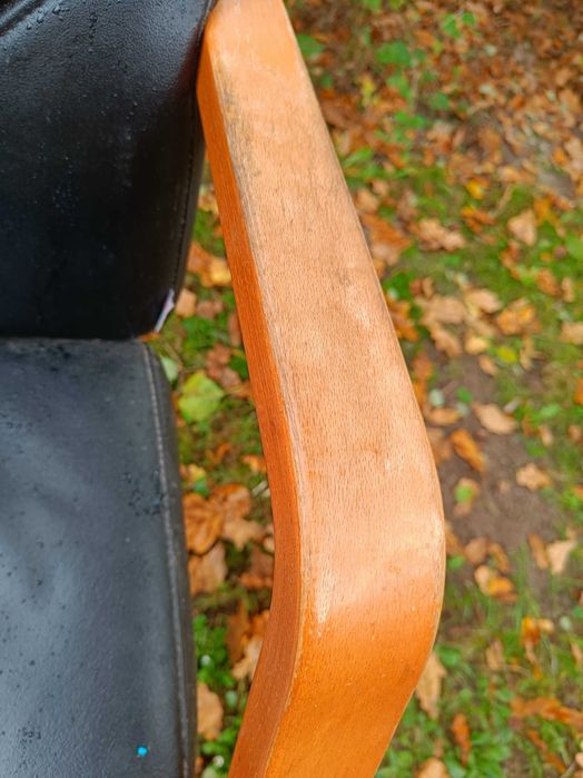 Krzesło biurowe konferencyjne drewniane czarne