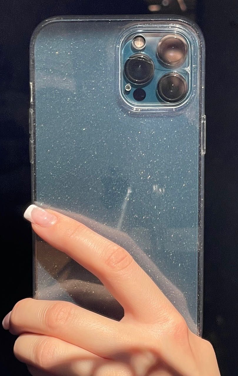 Etui iPhone 12 pro max przeźroczyste z brokat błysk [raz założone]