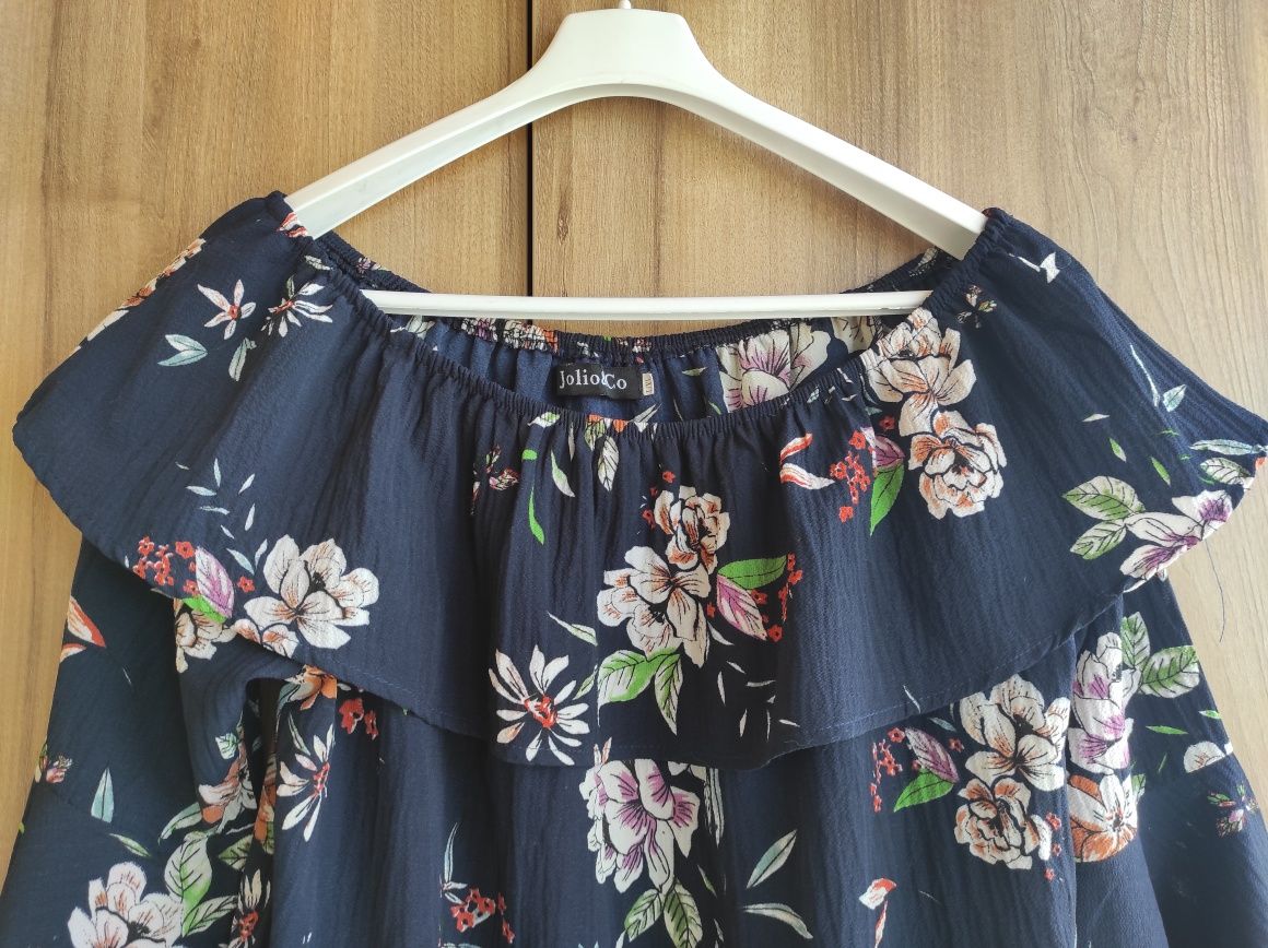 Гарна квіткова літня блуза Jolio&Co темно-синя